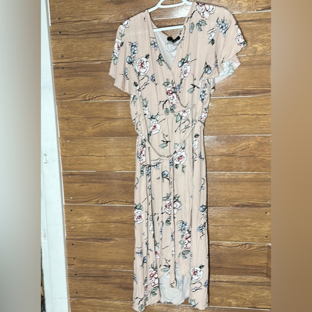 Susan Bristol wrap floral maxi women dress size large